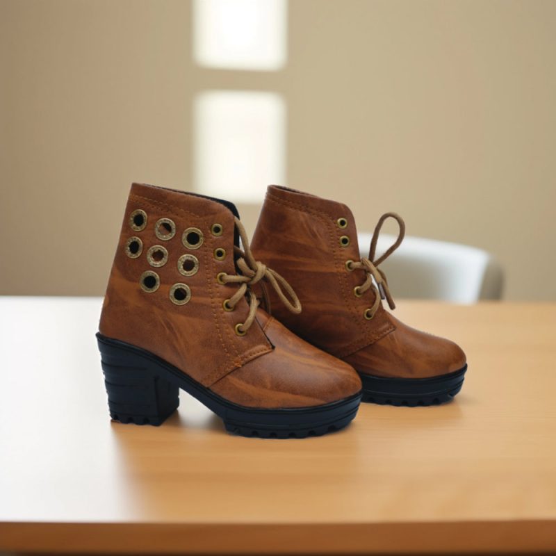 Stylish Casual Artificial Leather Half Long Ankle Boots for Kids - Image 11