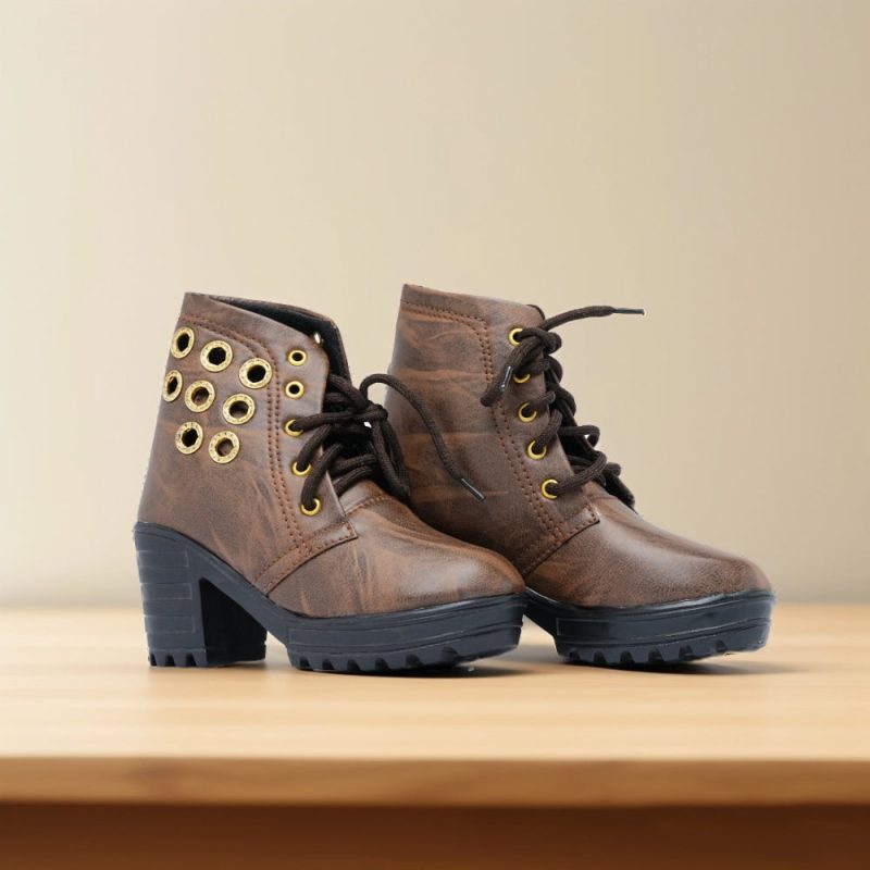 Stylish Casual Artificial Leather Half Long Ankle Boots for Kids - Image 12