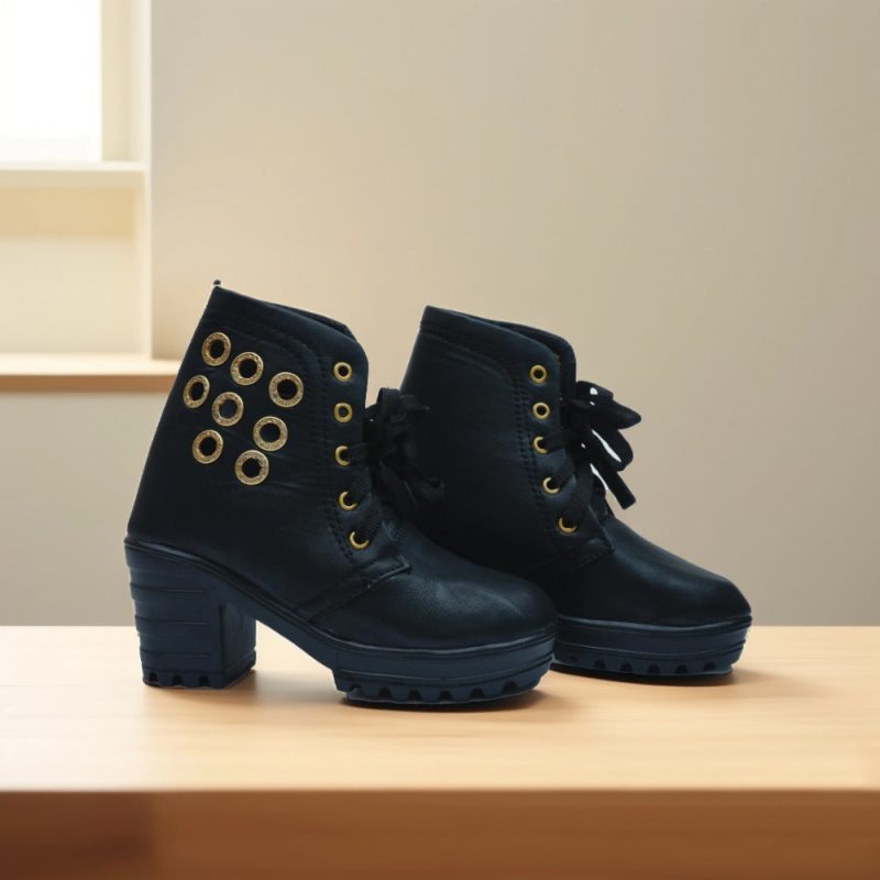 Stylish Casual Artificial Leather Half Long Ankle Boots for Kids - Image 13