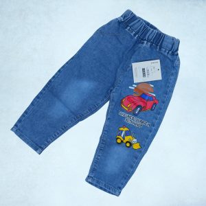 Latest Blue Casual Wear Denim Printed Jeans Pant for Boys