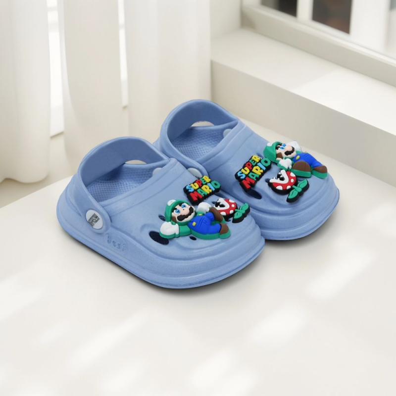 Latest Super Mario Cartoon Character Slip On Clogs for Kids - Image 12