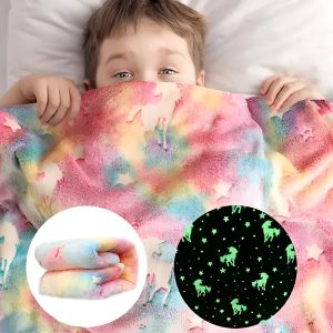 Glow in the Dark Soft Fuzzy Flannel Blanket for Kids