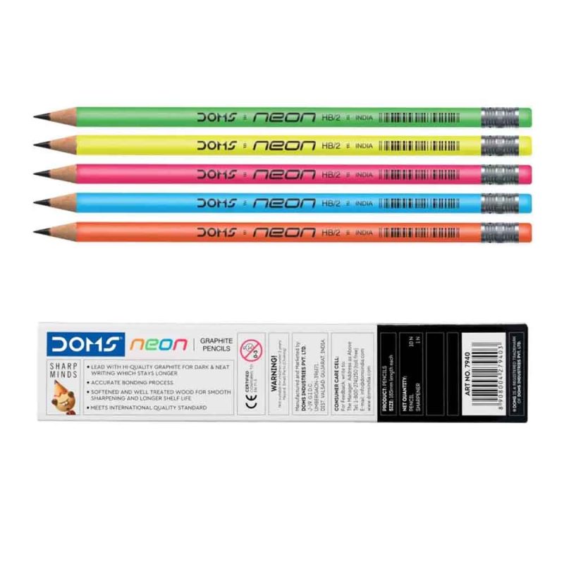 Deep Dark Doms Neon Sketching Pencil with Tip Eraser