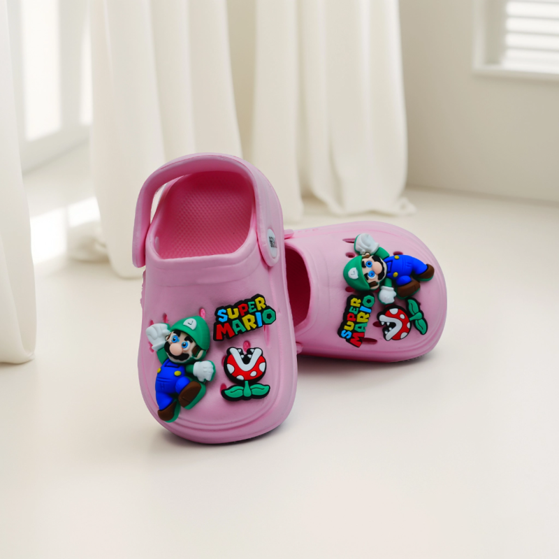 Latest Super Mario Cartoon Character Slip On Clogs for Kids - Image 19