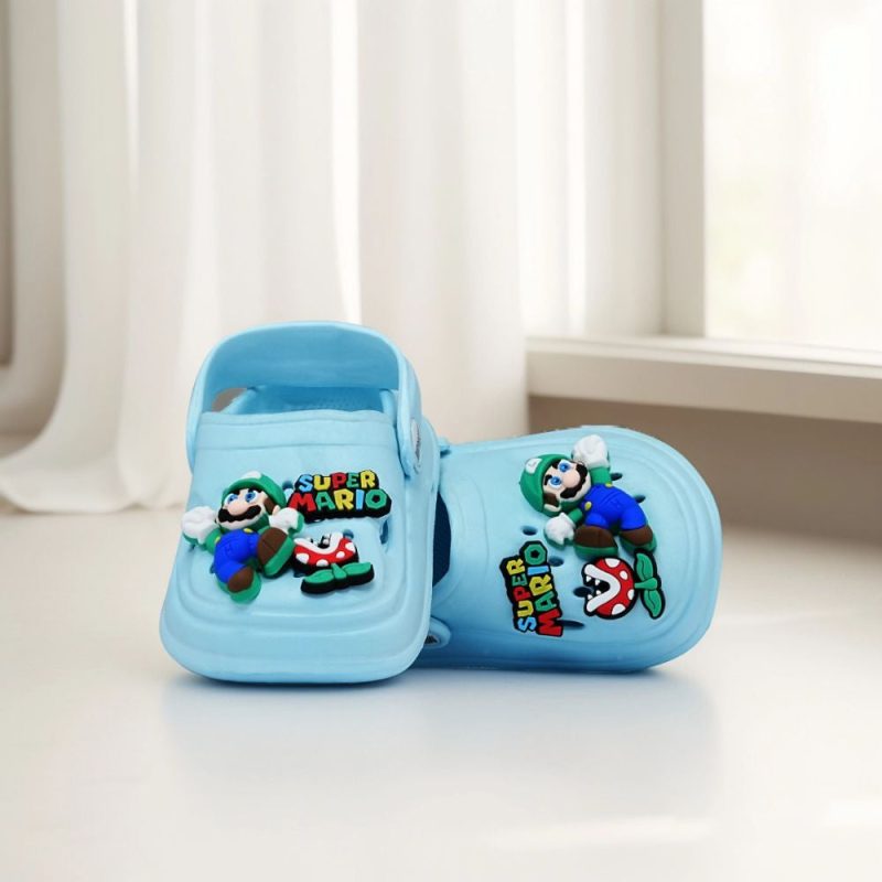 Latest Super Mario Cartoon Character Slip On Clogs for Kids - Image 3
