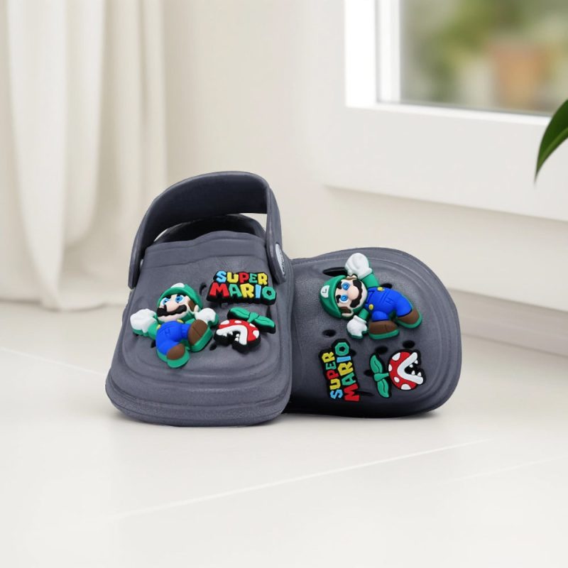 Latest Super Mario Cartoon Character Slip On Clogs for Kids - Image 16