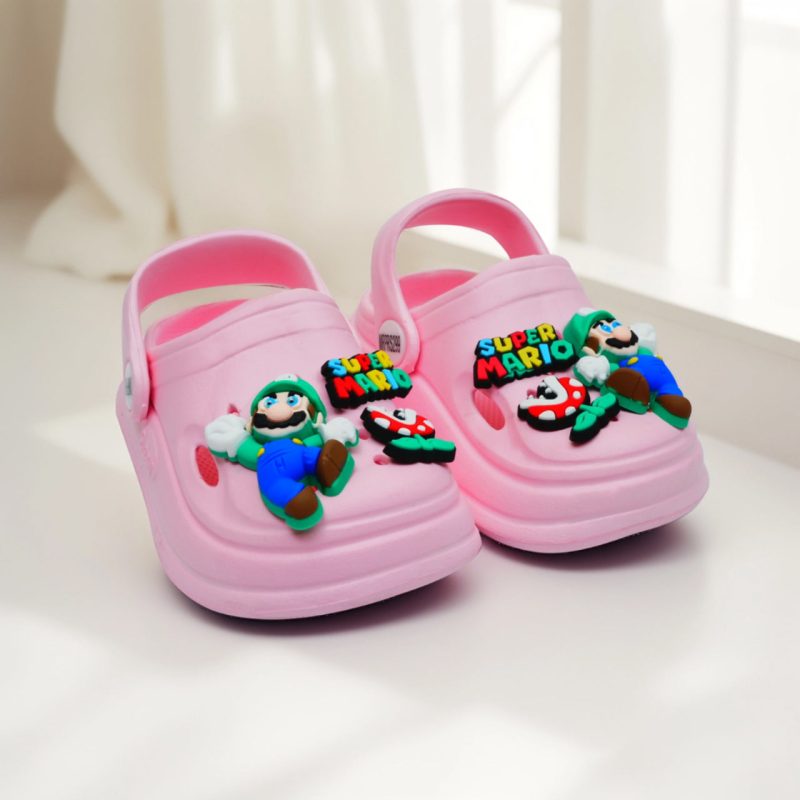 Latest Super Mario Cartoon Character Slip On Clogs for Kids