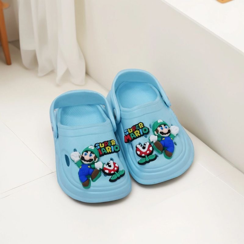 Latest Super Mario Cartoon Character Slip On Clogs for Kids - Image 2